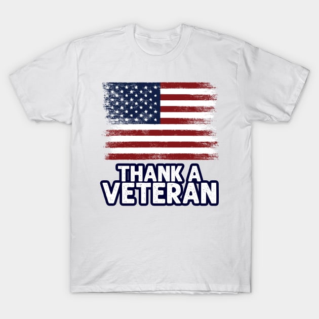 Thank a veteran with US flag T-Shirt by BE MY GUEST MARKETING LLC